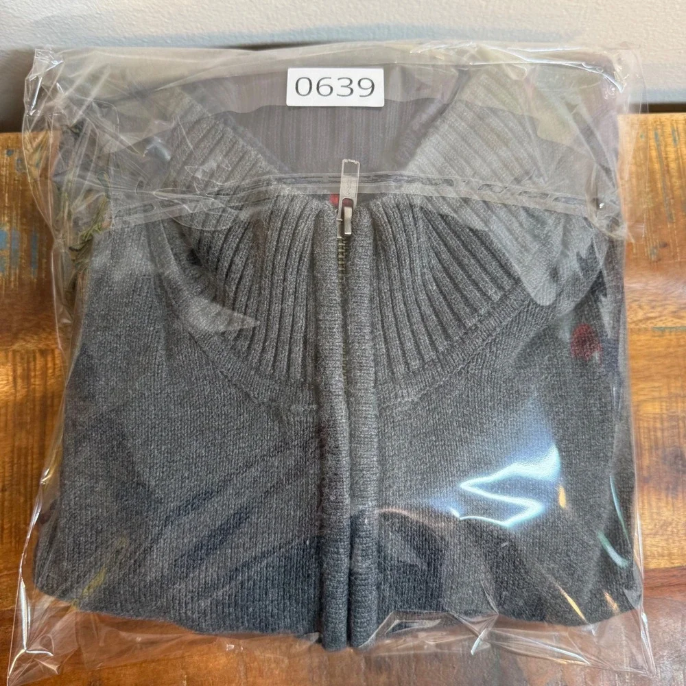 Tommy Hilfiger Mens XL Gray 1/4‎ Zip Cotton Knit Pullover Sweater Mock Neck Logo